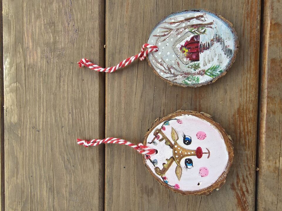 Renkli Boyama Ağaç Süsleri