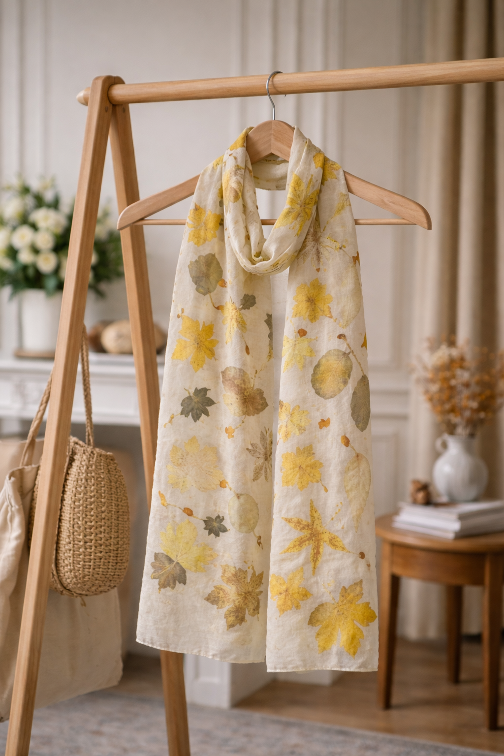 Ecoprint İpek Fular/Şal