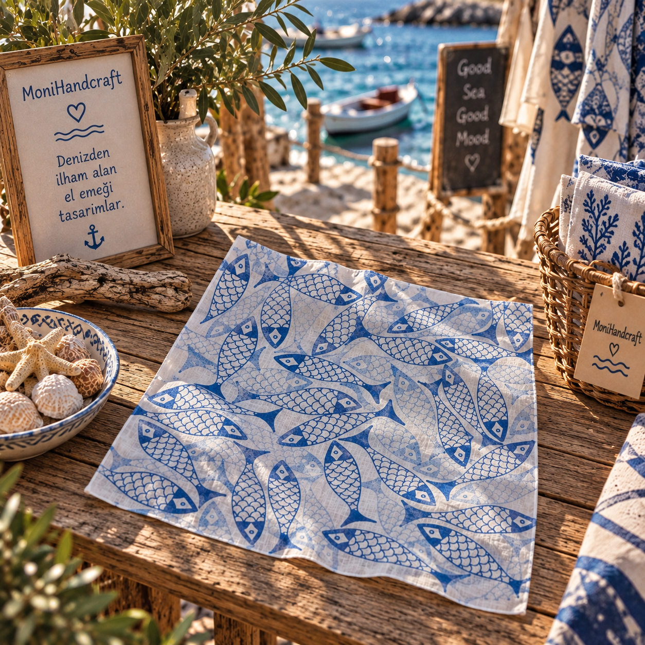 Balık Desenli Bandana 2