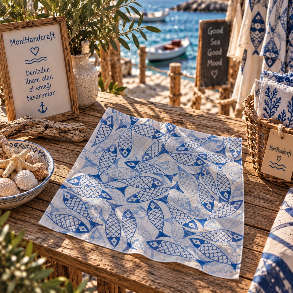 Balık Desenli Bandana 2