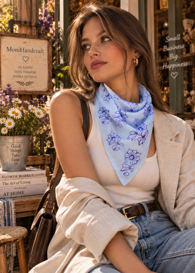 Karanfil Desenli Bandana