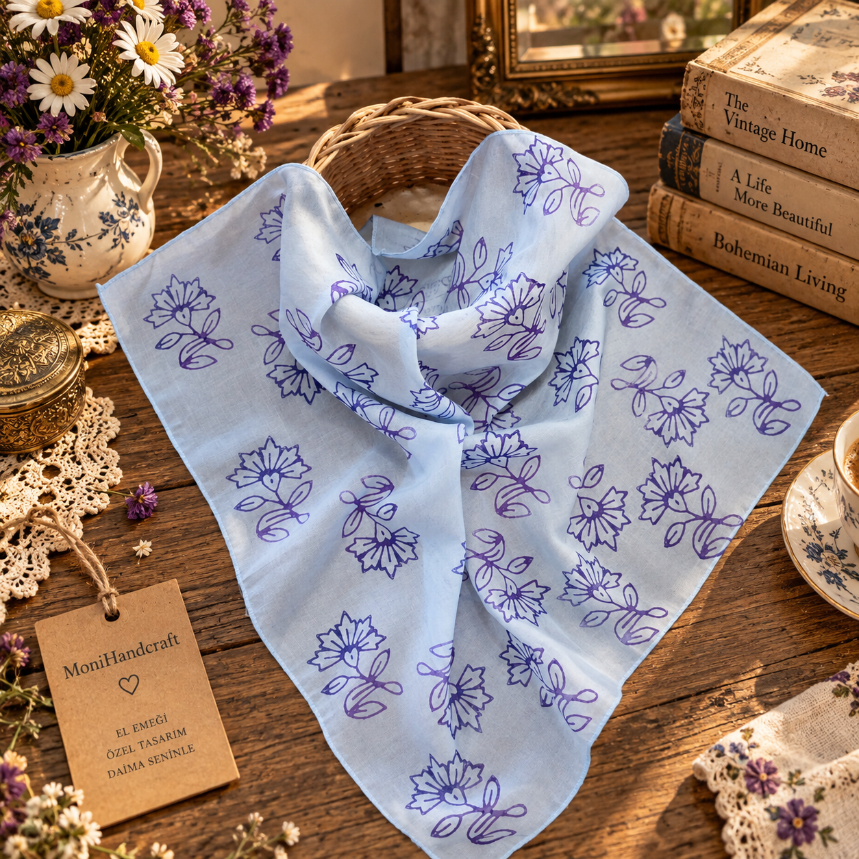 Karanfil Desenli Bandana